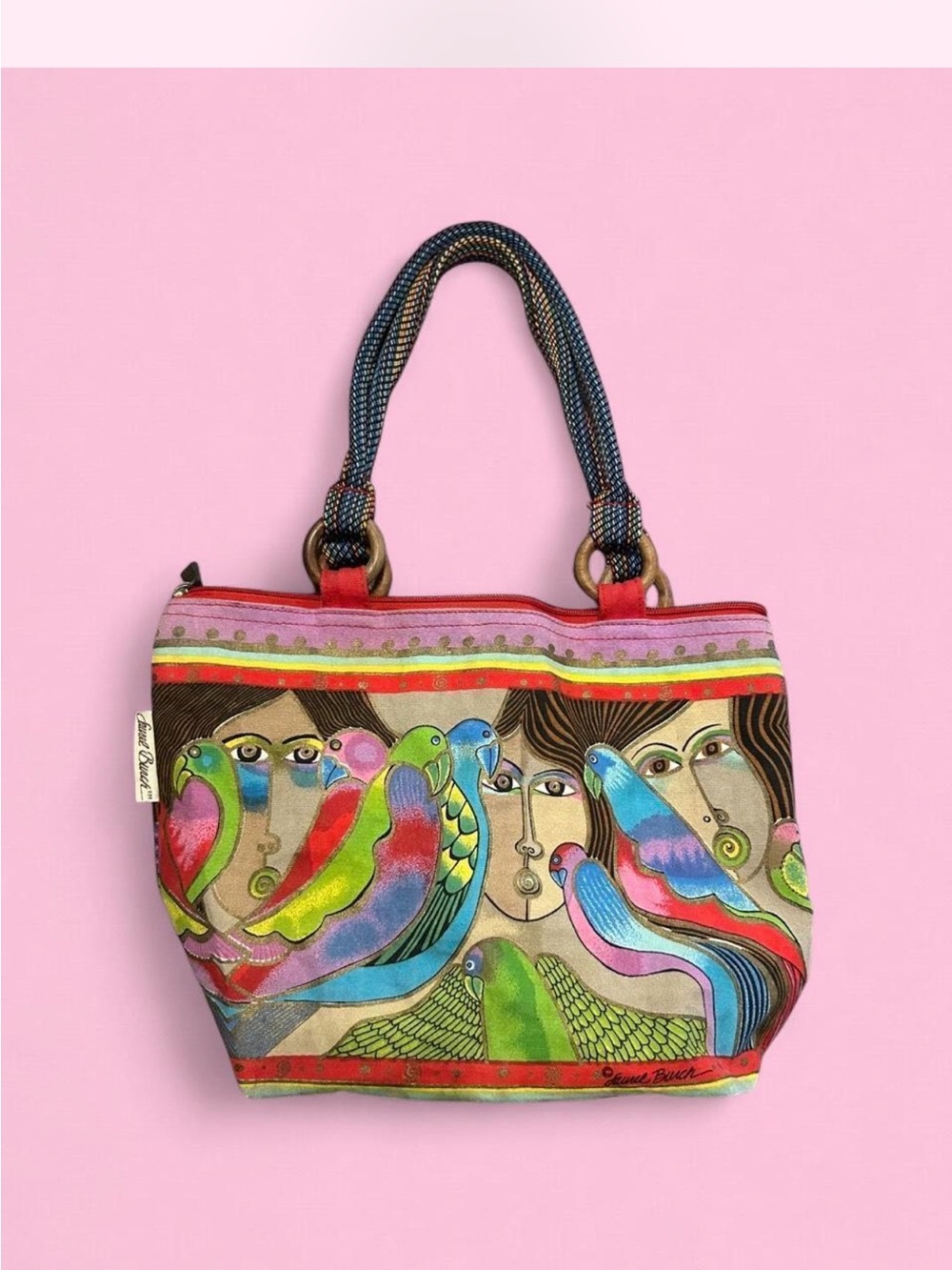 Bright Parrot Print Shoulder Bag by Sonia Rykiel